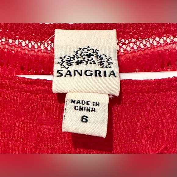 NWT Sangria Scarlett Short Sleeve Stretch Lace A-line Midi Dress w Lace Trim ZB3 - Picture 4 of 7